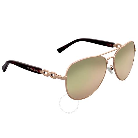 Michael Kors Fiji Rose Gold Mirror Sunglasses 